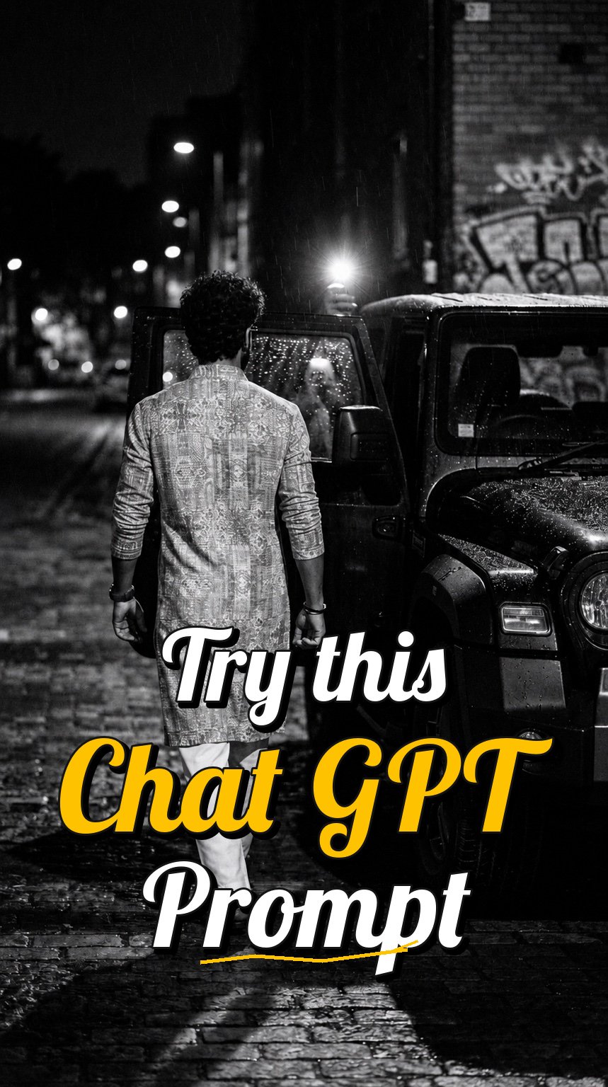 rainy night Jeep cinematic portrait ChatGPT prompt